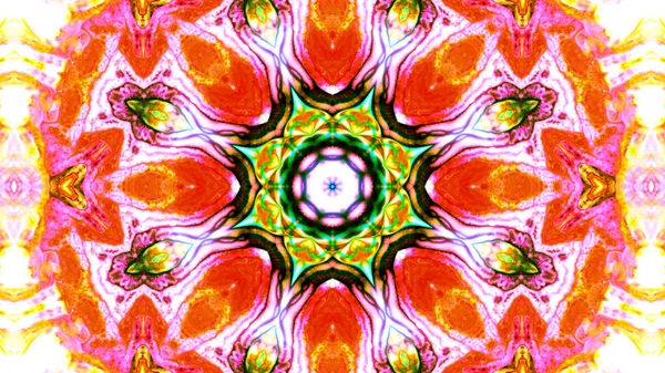 Soyut boya fırça mürekkep patlayabilir formanın düzgün kavramı simetrik desen süs dekoratif Kaleidoscope hareketi geometrik daire ve yıldız şekli