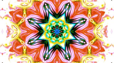 Soyut boya fırça mürekkep patlayabilir formanın düzgün kavramı simetrik desen süs dekoratif Kaleidoscope hareketi geometrik daire ve yıldız şekli