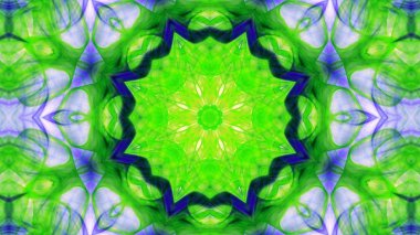 Soyut boya fırça mürekkep patlayabilir formanın düzgün kavramı simetrik desen süs dekoratif Kaleidoscope hareketi geometrik daire ve yıldız şekli