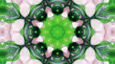 Soyut boya fırça mürekkep patlayabilir formanın düzgün kavramı simetrik desen süs dekoratif Kaleidoscope hareketi geometrik daire ve yıldız şekli