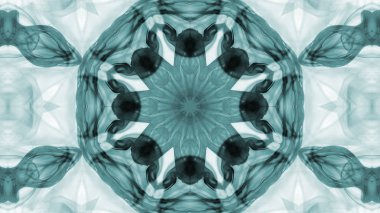 Soyut boya fırça mürekkep patlayabilir formanın düzgün kavramı simetrik desen süs dekoratif Kaleidoscope hareketi geometrik daire ve yıldız şekli