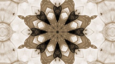 Soyut boya fırça mürekkep patlayabilir formanın düzgün kavramı simetrik desen süs dekoratif Kaleidoscope hareketi geometrik daire ve yıldız şekli