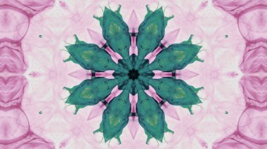 Soyut boya fırça mürekkep patlayabilir formanın düzgün kavramı simetrik desen süs dekoratif Kaleidoscope hareketi geometrik daire ve yıldız şekli