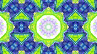 Soyut boya fırça mürekkep patlayabilir formanın düzgün kavramı simetrik desen süs dekoratif Kaleidoscope hareketi geometrik daire ve yıldız şekli