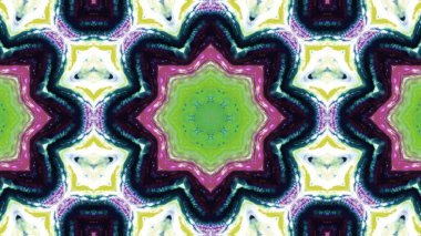 Soyut boya fırça mürekkep patlayabilir formanın düzgün kavramı simetrik desen süs dekoratif Kaleidoscope hareketi geometrik daire ve yıldız şekli