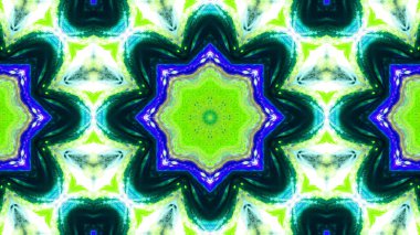 Soyut boya fırça mürekkep patlayabilir formanın düzgün kavramı simetrik desen süs dekoratif Kaleidoscope hareketi geometrik daire ve yıldız şekli