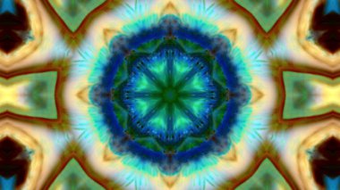 Soyut boya fırça mürekkep patlayabilir formanın düzgün kavramı simetrik desen süs dekoratif Kaleidoscope hareketi geometrik daire ve yıldız şekli