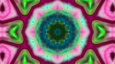 Soyut boya fırça mürekkep patlayabilir formanın düzgün kavramı simetrik desen süs dekoratif Kaleidoscope hareketi geometrik daire ve yıldız şekli