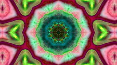 Soyut boya fırça mürekkep patlayabilir formanın düzgün kavramı simetrik desen süs dekoratif Kaleidoscope hareketi geometrik daire ve yıldız şekli