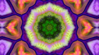 Soyut boya fırça mürekkep patlayabilir formanın düzgün kavramı simetrik desen süs dekoratif Kaleidoscope hareketi geometrik daire ve yıldız şekli