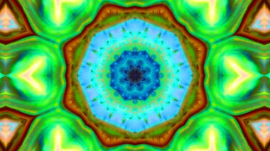 Soyut boya fırça mürekkep patlayabilir formanın düzgün kavramı simetrik desen süs dekoratif Kaleidoscope hareketi geometrik daire ve yıldız şekli