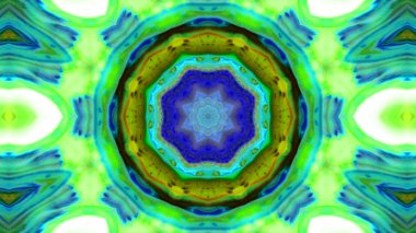 Soyut boya fırça mürekkep patlayabilir formanın düzgün kavramı simetrik desen süs dekoratif Kaleidoscope hareketi geometrik daire ve yıldız şekli