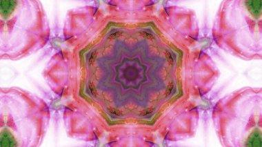 Soyut boya fırça mürekkep patlayabilir formanın düzgün kavramı simetrik desen süs dekoratif Kaleidoscope hareketi geometrik daire ve yıldız şekli