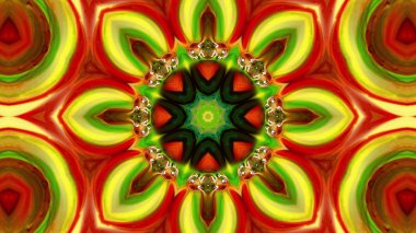 Soyut boya fırça mürekkep patlayabilir formanın düzgün kavramı simetrik desen süs dekoratif Kaleidoscope hareketi geometrik daire ve yıldız şekli