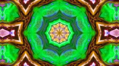 Soyut boya fırça mürekkep patlayabilir formanın düzgün kavramı simetrik desen süs dekoratif Kaleidoscope hareketi geometrik daire ve yıldız şekli