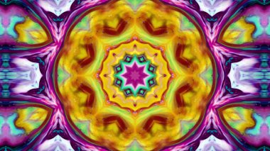 Soyut boya fırça mürekkep patlayabilir formanın düzgün kavramı simetrik desen süs dekoratif Kaleidoscope hareketi geometrik daire ve yıldız şekli