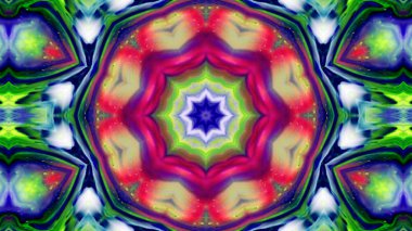 Soyut boya fırça mürekkep patlayabilir formanın düzgün kavramı simetrik desen süs dekoratif Kaleidoscope hareketi geometrik daire ve yıldız şekli