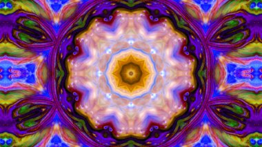 Soyut boya fırça mürekkep patlayabilir formanın düzgün kavramı simetrik desen süs dekoratif Kaleidoscope hareketi geometrik daire ve yıldız şekli