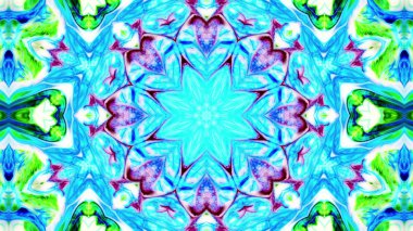 Soyut boya fırça mürekkep patlayabilir formanın düzgün kavramı simetrik desen süs dekoratif Kaleidoscope hareketi geometrik daire ve yıldız şekli