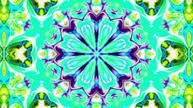 Soyut boya fırça mürekkep patlayabilir formanın düzgün kavramı simetrik desen süs dekoratif Kaleidoscope hareketi geometrik daire ve yıldız şekli