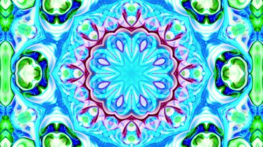 Soyut boya fırça mürekkep patlayabilir formanın düzgün kavramı simetrik desen süs dekoratif Kaleidoscope hareketi geometrik daire ve yıldız şekli