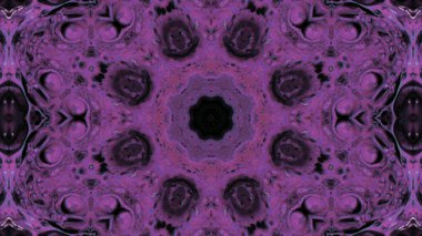 Soyut boya fırça mürekkep patlayabilir formanın düzgün kavramı simetrik desen süs dekoratif Kaleidoscope hareketi geometrik daire ve yıldız şekli