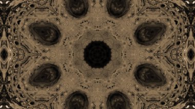 Soyut boya fırça mürekkep patlayabilir formanın düzgün kavramı simetrik desen süs dekoratif Kaleidoscope hareketi geometrik daire ve yıldız şekli