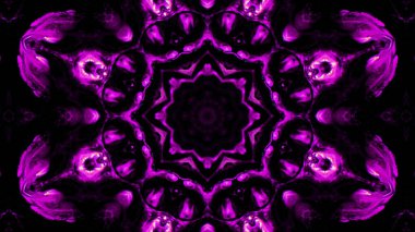 Soyut boya fırça mürekkep patlayabilir formanın düzgün kavramı simetrik desen süs dekoratif Kaleidoscope hareketi geometrik daire ve yıldız şekli