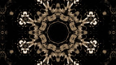 Soyut boya fırça mürekkep patlayabilir formanın düzgün kavramı simetrik desen süs dekoratif Kaleidoscope hareketi geometrik daire ve yıldız şekli