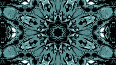 Soyut boya fırça mürekkep patlayabilir formanın düzgün kavramı simetrik desen süs dekoratif Kaleidoscope hareketi geometrik daire ve yıldız şekli