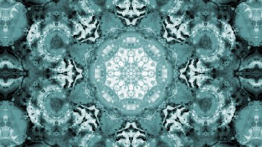 Soyut boya fırça mürekkep patlayabilir formanın düzgün kavramı simetrik desen süs dekoratif Kaleidoscope hareketi geometrik daire ve yıldız şekli