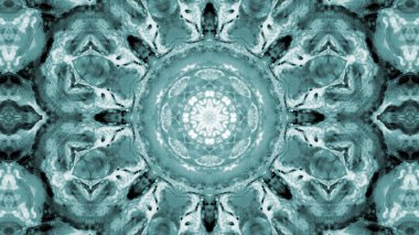 Soyut boya fırça mürekkep patlayabilir formanın düzgün kavramı simetrik desen süs dekoratif Kaleidoscope hareketi geometrik daire ve yıldız şekli