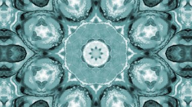 Soyut boya fırça mürekkep patlayabilir formanın düzgün kavramı simetrik desen süs dekoratif Kaleidoscope hareketi geometrik daire ve yıldız şekli