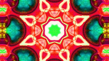 Soyut boya fırça mürekkep patlayabilir formanın düzgün kavramı simetrik desen süs dekoratif Kaleidoscope hareketi geometrik daire ve yıldız şekli