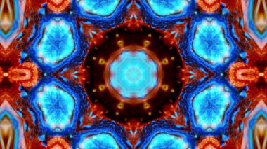 Soyut boya fırça mürekkep patlayabilir formanın düzgün kavramı simetrik desen süs dekoratif Kaleidoscope hareketi geometrik daire ve yıldız şekli