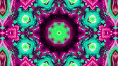 Soyut boya fırça mürekkep patlayabilir formanın düzgün kavramı simetrik desen süs dekoratif Kaleidoscope hareketi geometrik daire ve yıldız şekli