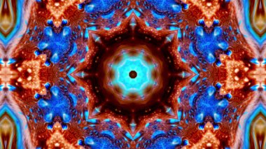 Soyut boya fırça mürekkep patlayabilir formanın düzgün kavramı simetrik desen süs dekoratif Kaleidoscope hareketi geometrik daire ve yıldız şekli