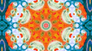 Soyut boya fırça mürekkep patlayabilir formanın düzgün kavramı simetrik desen süs dekoratif Kaleidoscope hareketi geometrik daire ve yıldız şekli