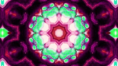 Soyut boya fırça mürekkep patlayabilir formanın düzgün kavramı simetrik desen süs dekoratif Kaleidoscope hareketi geometrik daire ve yıldız şekli