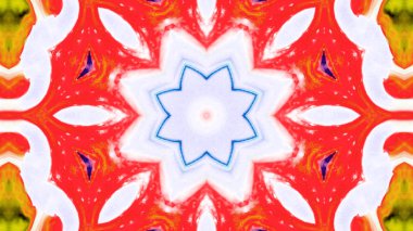 Soyut boya fırça mürekkep patlayabilir formanın düzgün kavramı simetrik desen süs dekoratif Kaleidoscope hareketi geometrik daire ve yıldız şekli