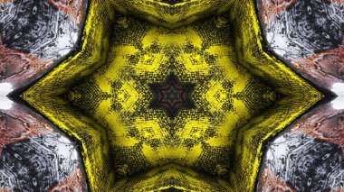 Soyut boya fırça mürekkep patlayabilir formanın düzgün kavramı simetrik desen süs dekoratif Kaleidoscope hareketi geometrik daire ve yıldız şekli