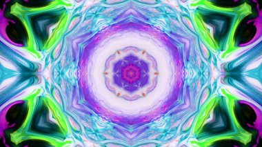 Soyut boya fırça mürekkep patlayabilir formanın düzgün kavramı simetrik desen süs dekoratif Kaleidoscope hareketi geometrik daire ve yıldız şekli