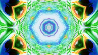 Soyut boya fırça mürekkep patlayabilir formanın düzgün kavramı simetrik desen süs dekoratif Kaleidoscope hareketi geometrik daire ve yıldız şekli