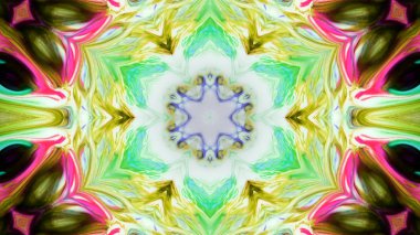 Soyut boya fırça mürekkep patlayabilir formanın düzgün kavramı simetrik desen süs dekoratif Kaleidoscope hareketi geometrik daire ve yıldız şekli