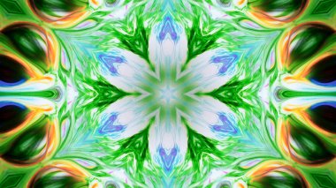 Soyut boya fırça mürekkep patlayabilir formanın düzgün kavramı simetrik desen süs dekoratif Kaleidoscope hareketi geometrik daire ve yıldız şekli