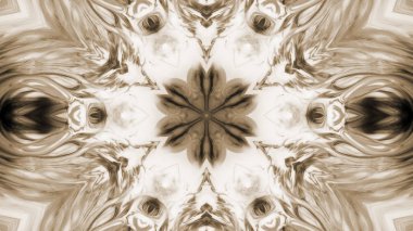 Soyut boya fırça mürekkep patlayabilir formanın düzgün kavramı simetrik desen süs dekoratif Kaleidoscope hareketi geometrik daire ve yıldız şekli