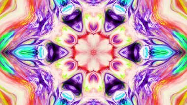 Soyut boya fırça mürekkep patlayabilir formanın düzgün kavramı simetrik desen süs dekoratif Kaleidoscope hareketi geometrik daire ve yıldız şekli