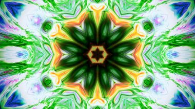 Soyut boya fırça mürekkep patlayabilir formanın düzgün kavramı simetrik desen süs dekoratif Kaleidoscope hareketi geometrik daire ve yıldız şekli