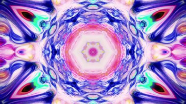 Soyut boya fırça mürekkep patlayabilir formanın düzgün kavramı simetrik desen süs dekoratif Kaleidoscope hareketi geometrik daire ve yıldız şekli