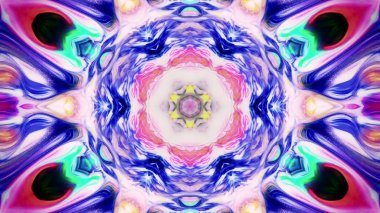 Soyut boya fırça mürekkep patlayabilir formanın düzgün kavramı simetrik desen süs dekoratif Kaleidoscope hareketi geometrik daire ve yıldız şekli